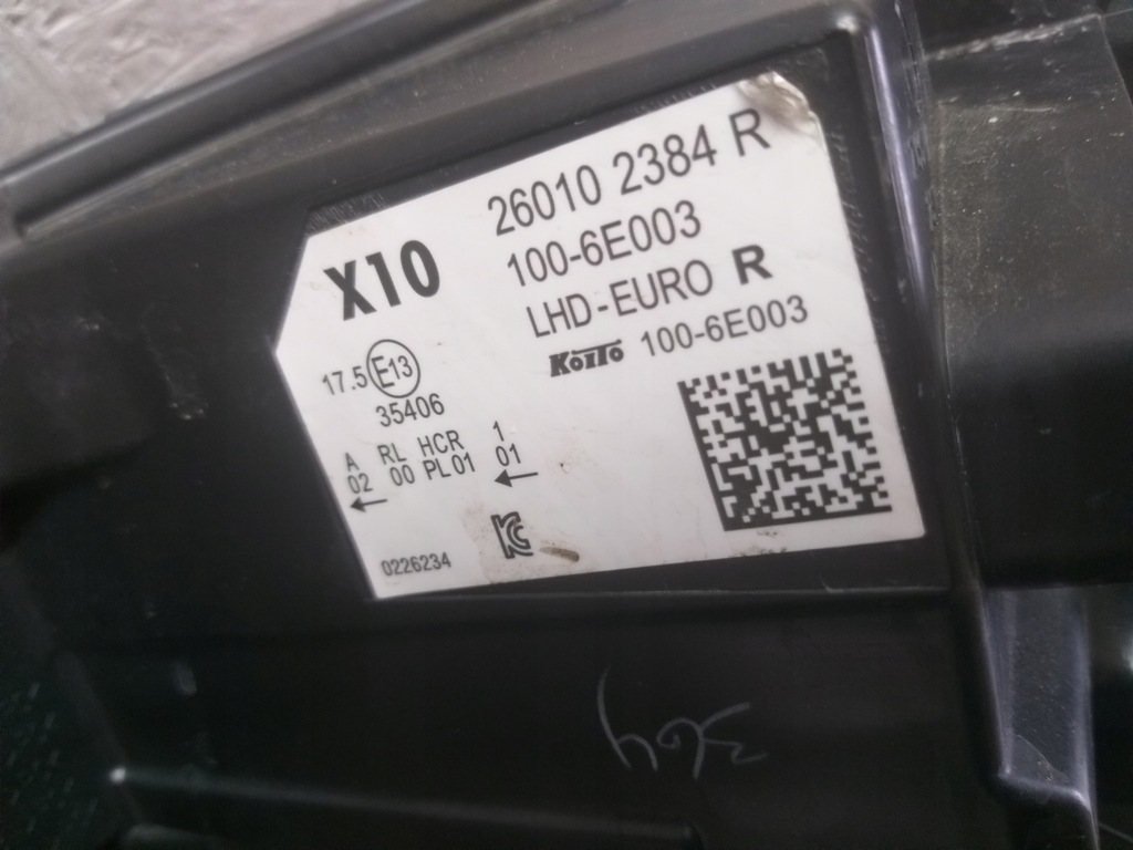 фото №4, Лампа перед правая renault zoe lift full led 26010 2384r