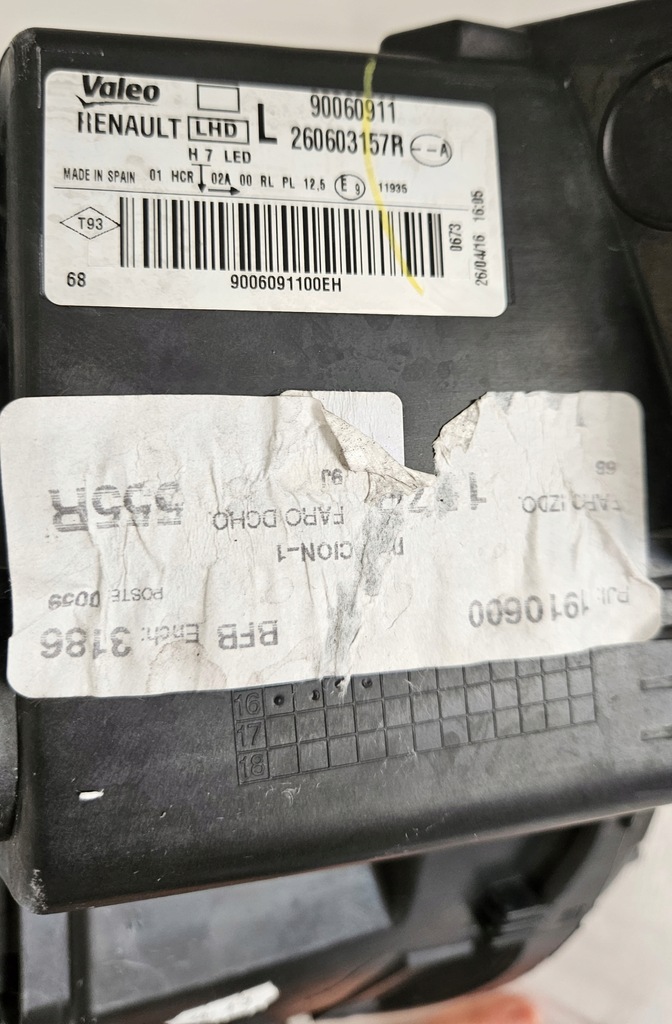 фото №13, Лампа ліва звичайна led перед renault megane iv 2016-