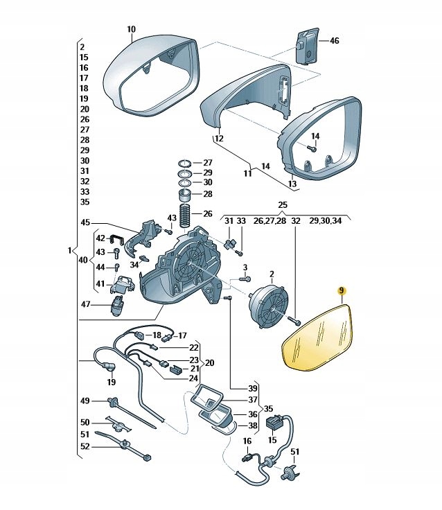 фото №1, Стекло зеркало плоское тонированное audi левая