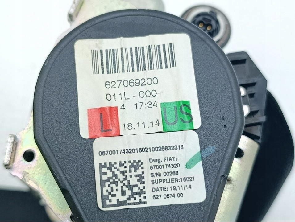 Ремень безопасности maserati ghibli 2015 с передний с левый 6700014260 Оригинал