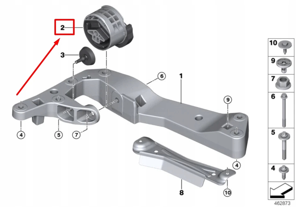 фото №9, Bmw 5 g30 автоматична коробка передач передач подушка 22326860529 6860529 oem
