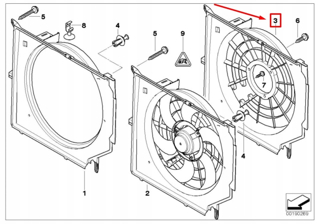 Защита вентилятора радиатора bmw 3 e46 17117507604 7507604 Цена