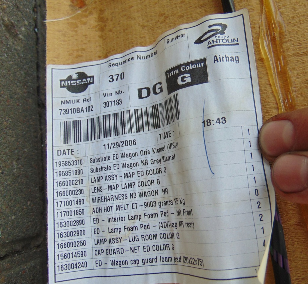 фото №11, Потолок потолок nissan primera p12 kombi europa