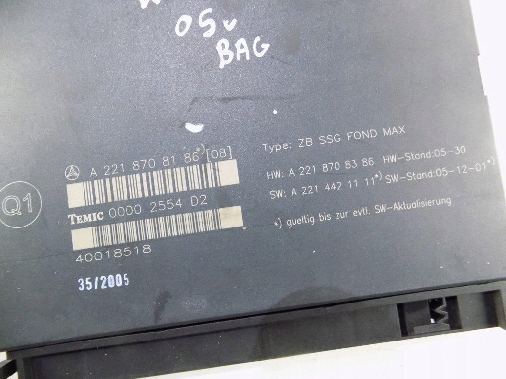 фото №3, Mercedes s w221 05r модуль сиденье