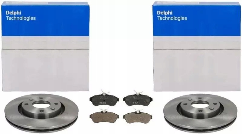 фото №1, Delphi гальмівні диски+ гальмівні колодки перед citroen c2 c3 i 266mm