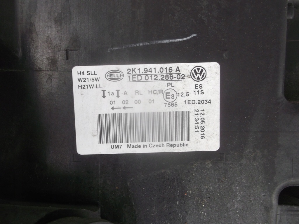 фото №8, Vw caddy 2k1 2015- 15- лампа фара правий лівий