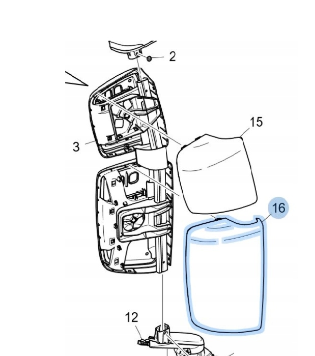 фото №9, Scania r s крышка корпус защита зеркало правая белый 2119458