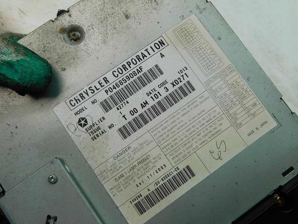 фото №9, Chrysler pacifica чейнджер cd/dvd p04685908af