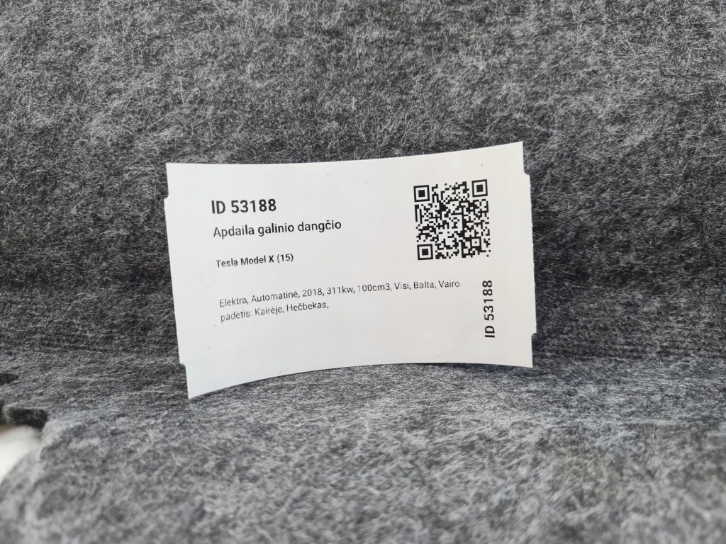 2018 tesla model x обивка крышки багажника 103588400g с Разборки