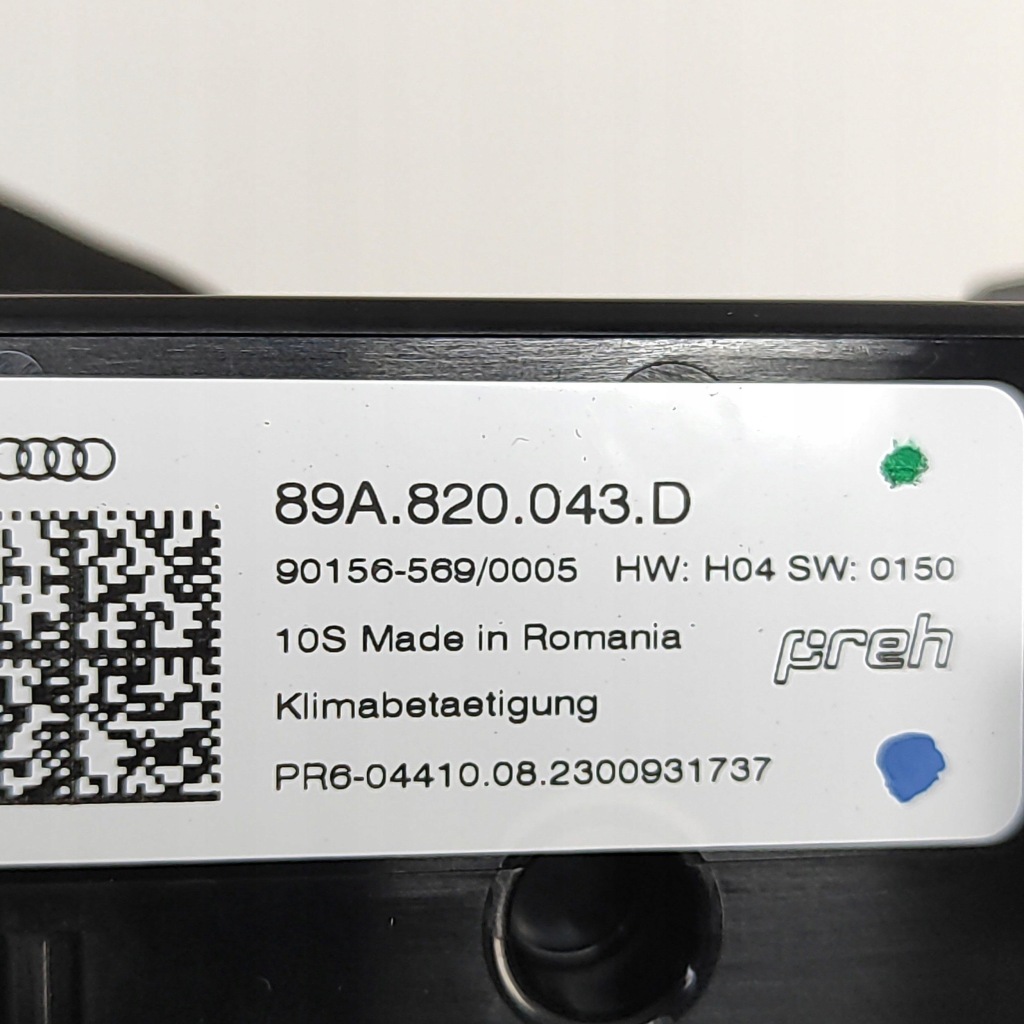 фото №8, Audi q4 sportback e-tron 2024 перемикач / вимикач обдув вентилятор