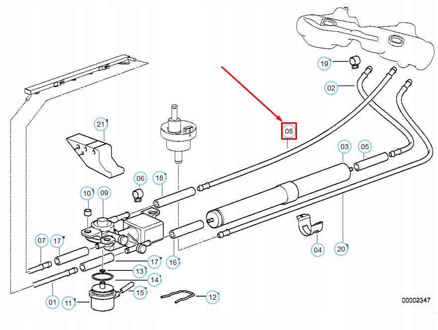 фото №9, Bmw 3 e36 шланг паливний задній шланг зворотний 16121182861 1182861