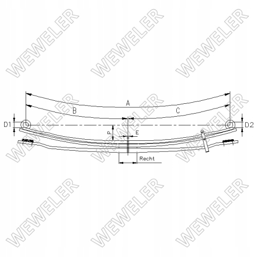 фото №1, Ресора daf weweler f042t122za75, o.e. afrc131