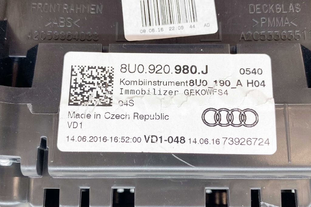 фото №7, Audi q3 8u спідометр 8u0920980j 2.0 дизель 110kw 2016 mph kmh