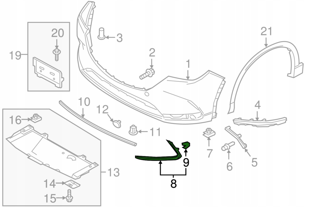 фото №2, Хром молдинг перед бампер mazda cx-9 2016+ датчик