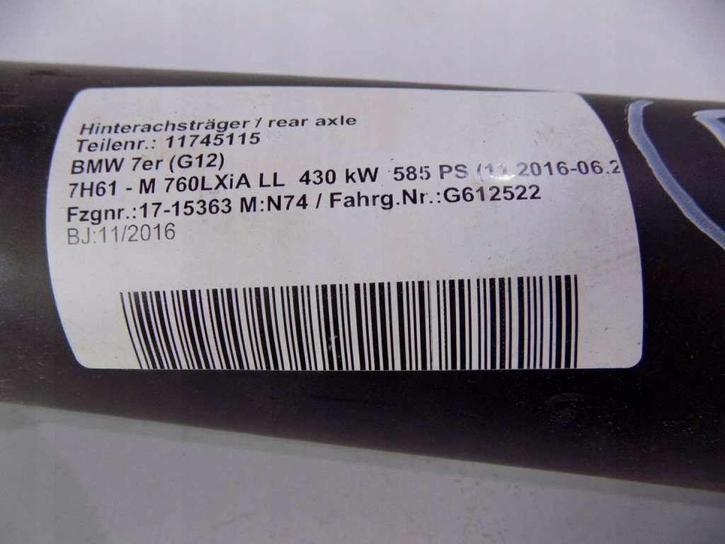 фото №6, Bmw 7 g12 - wał привідний / кардан