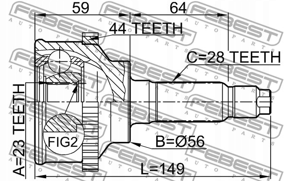 фото №2, Шарнир приводной наружный перед mazda 6 626 mx-6