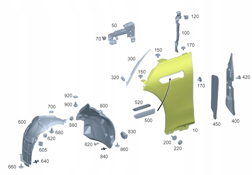 фото №1, Крыло передний mercedes eqs 297