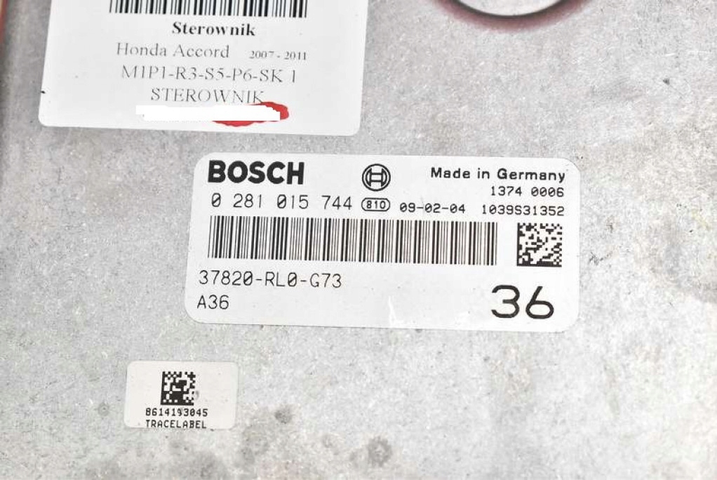 фото №8, Блок керування 37820-rl0-g73 0281015744 honda accord viii 2.2 i-dtec 150 km