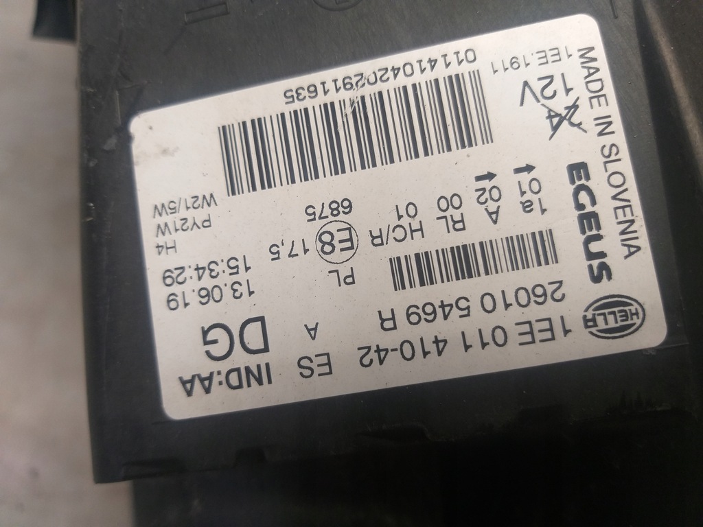 фото №8, Лампа правая перед renault trafic vivaro iii europa