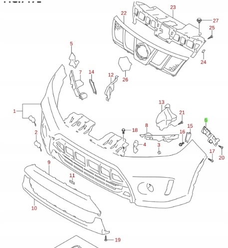 фото №12, Suzuki vitara 2015 - напрямна бампера перед лівий