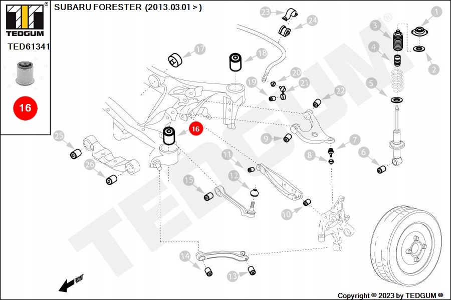фото №8, Сайлентблок балка підвіска задня з передній l/p pasuje do: subaru for