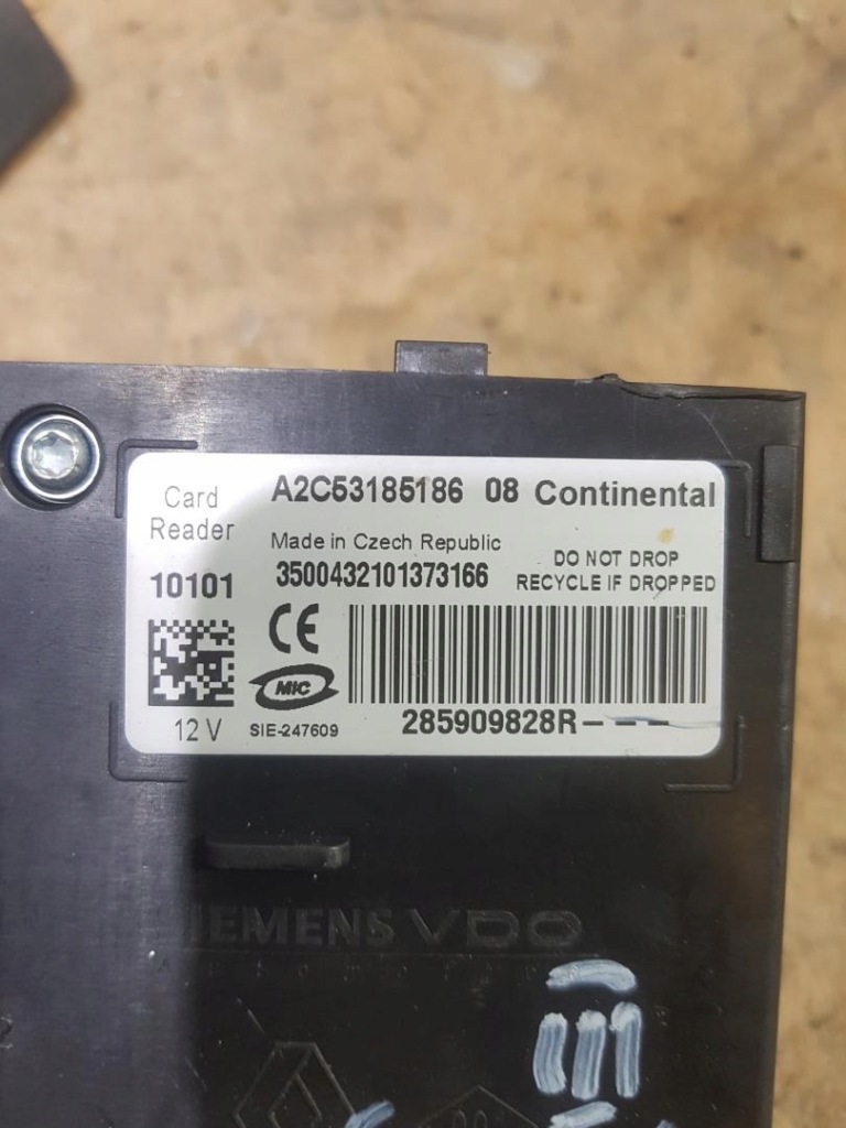 фото №2, Зчитувач карта renault megane iii a2c53185186