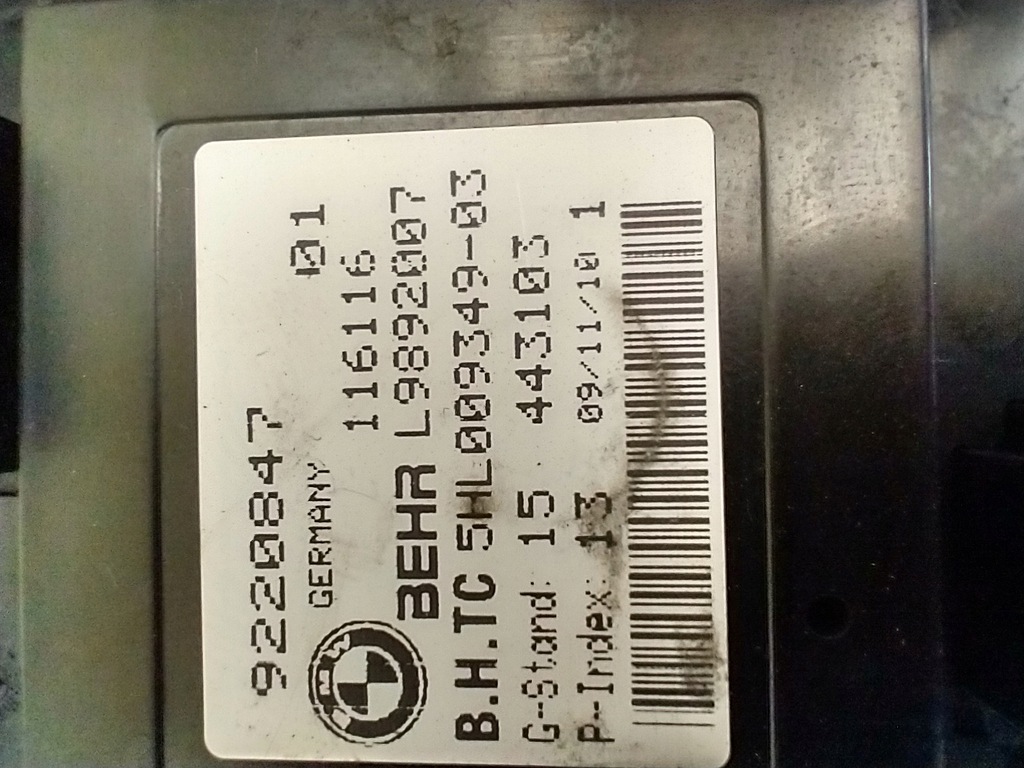 фото №12, Bmw 7 f01 f02 вентилятор отопителя воздуходувка обдув резистор 9220847