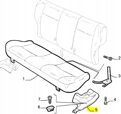 Разъём крепления сиденье левый задний  fiat punto оригинальный номер 182593660 с Разборки