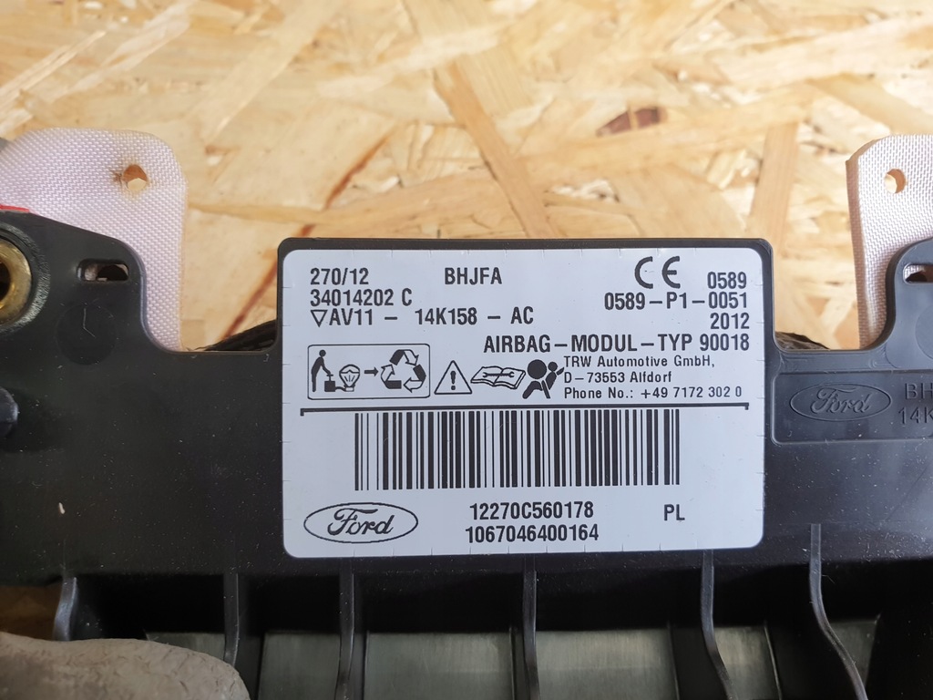 фото №6, Ford b-max шторка безпеки ліва подушка безпеки