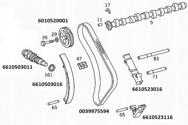 Направляющая цепь распределительного вала ssangyong rexton / 6610523116 с Разборки