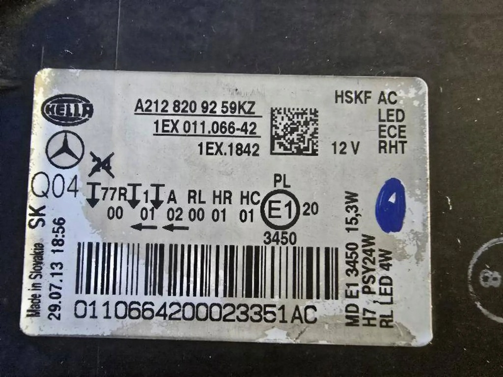 Mercedes w212 рестайлинг  led full led a2128209259 фара передняя перед правый с Разборки