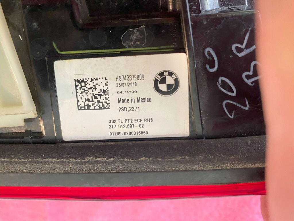 фото №10, Bmw x4 g02 лампа правая задняя w крышка оригинал led ok 7433798 prelci