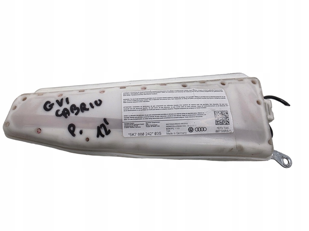 Купить Vw golf vi кабриолет  подушка подушка безопасности сиденье правая 5k7880242 eu 12 r