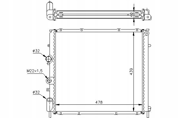 фото №12, Радиатор двигателя nissan kubistar 03- 1.9 d