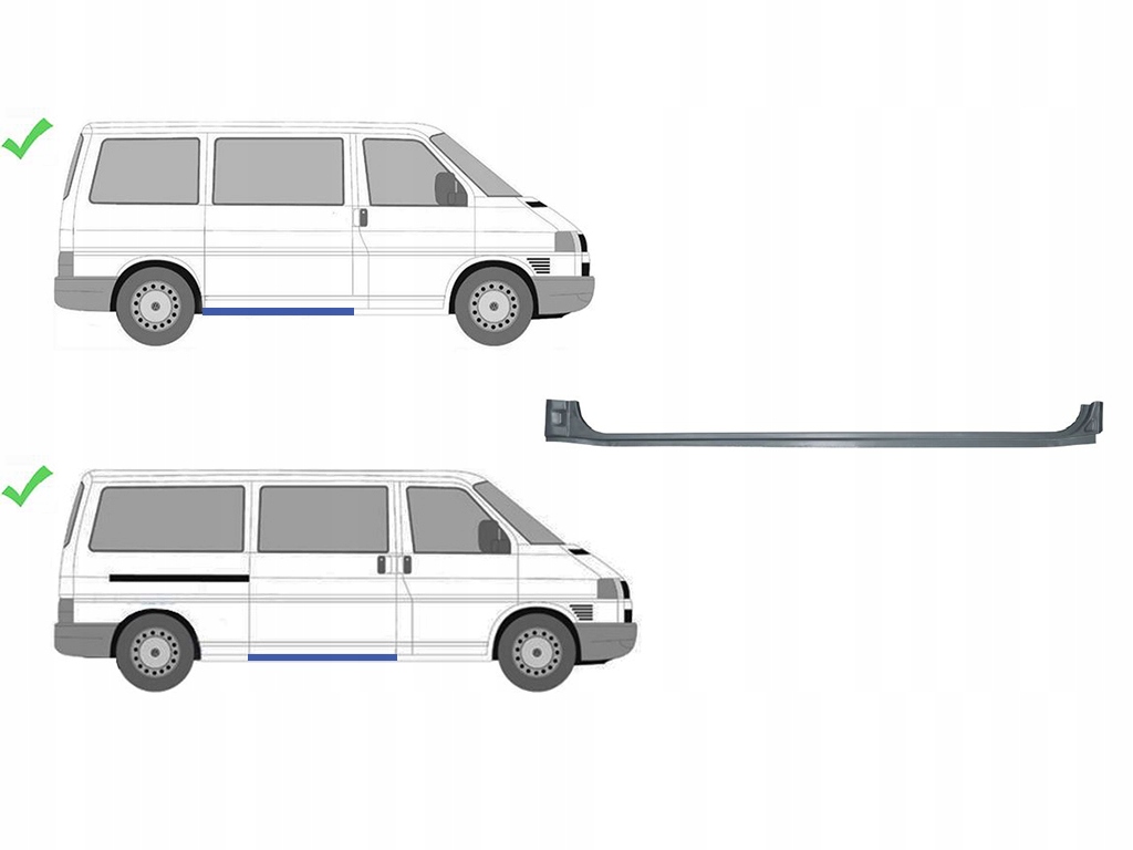 фото №1, Vw t4 1990-2003 поріг ремкомплект права