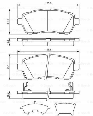 фото №2, Тормозные колодки тормозные перед bosch ford fiesta vii 7 mk7