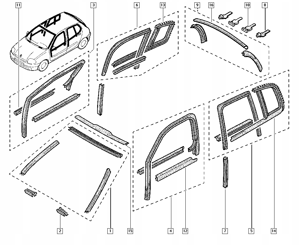 фото №8, Прокладка стекло левый перед renault clio 7701205828