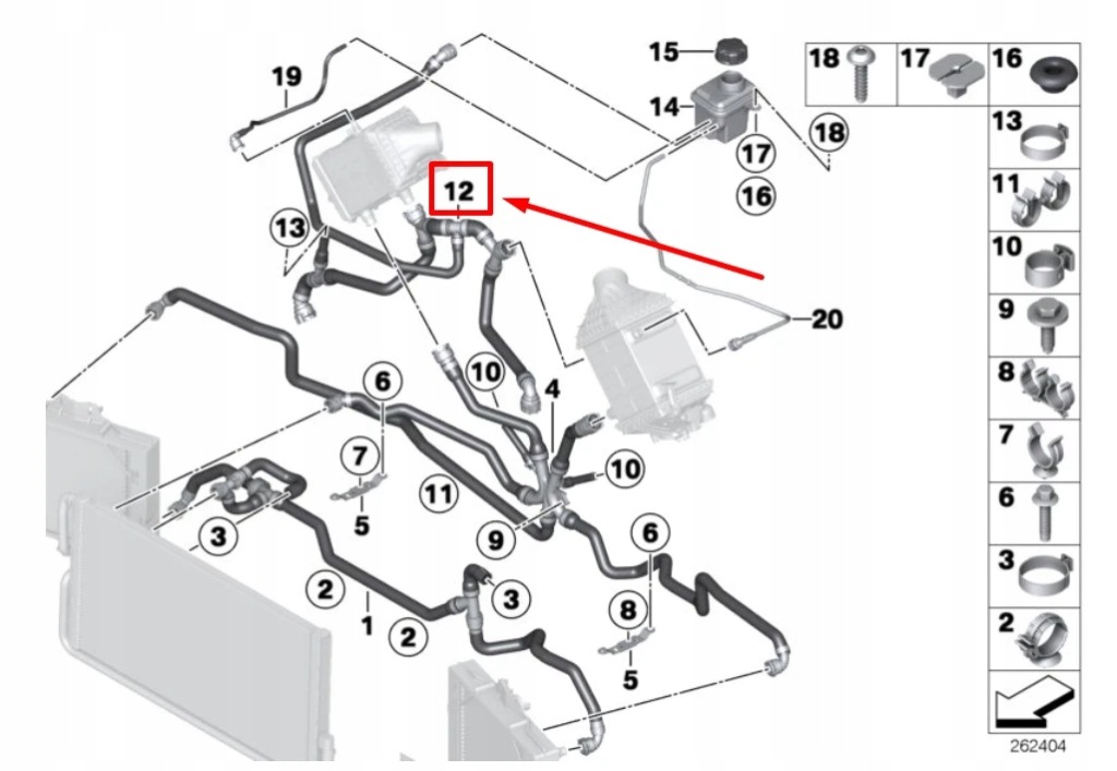 Патрубок рідина охолоджуючий двигуна bmw 6 купе f13 17122284289 2284289 Ціна