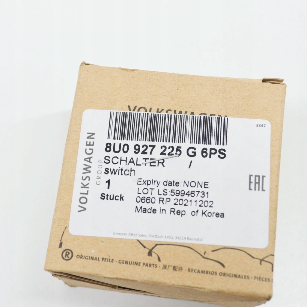 фото №8, Audi q3 8u электромеханический парковочный brake epb switch 8u0927225g6ps