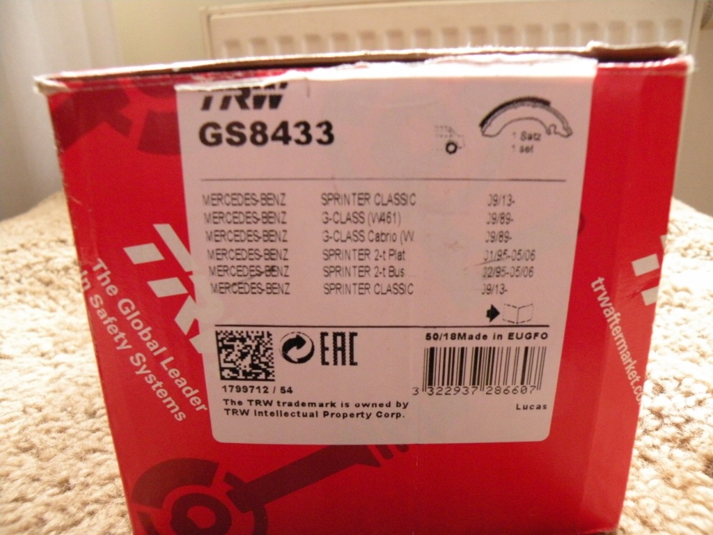 фото №5, Trw гальмівні колодки гальмівні mercedes sprinter vw lt