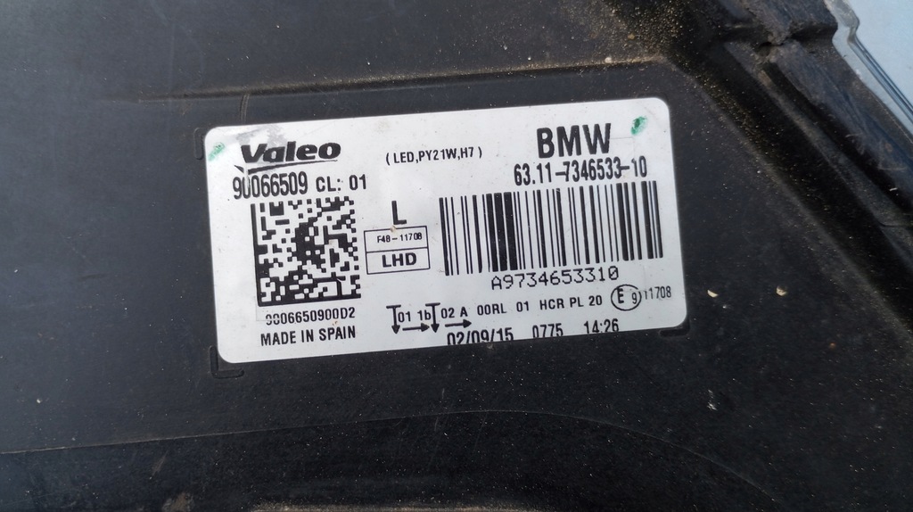 фото №16, Лампа лівий перед фара eu 7346533 bmw x1 f48 7346533-10