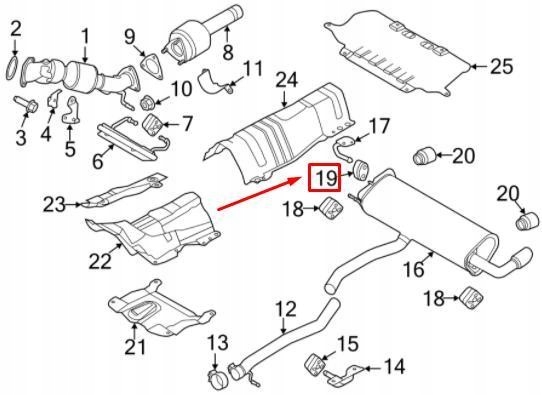 фото №2, Кронштейн глушителя выпускной land rover range rover evoque l538 оригинальный