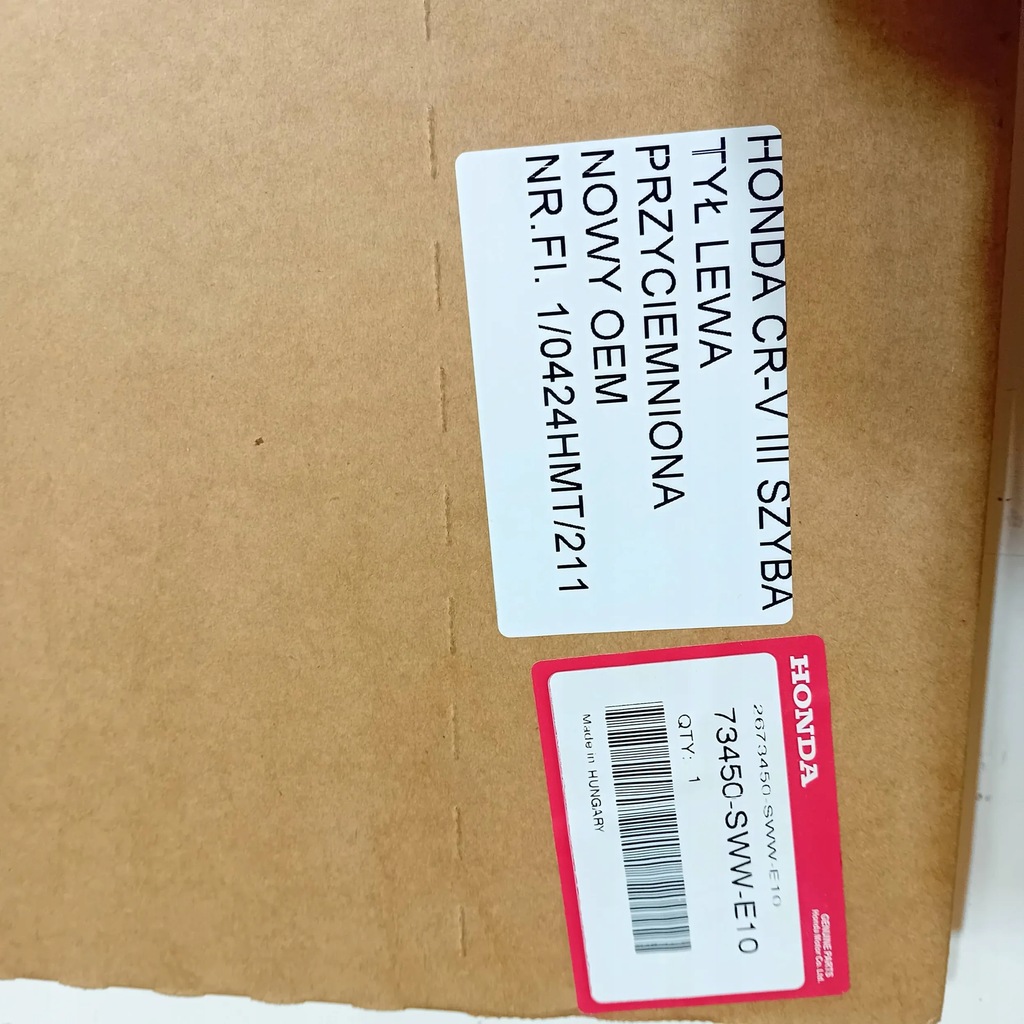 фото №10, Honda crv cr-v iii 06-12 скло двері лівий задня тонована nowa oem