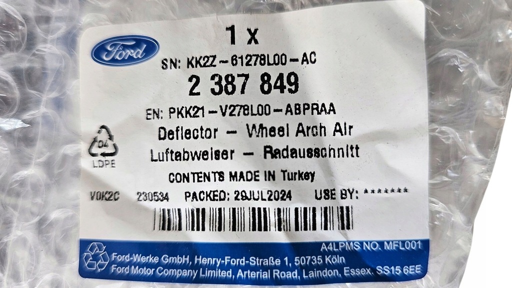 фото №16, Спойлер накладка бампера ford tourneo custom st lk21-v278l00 kk21-v278l00