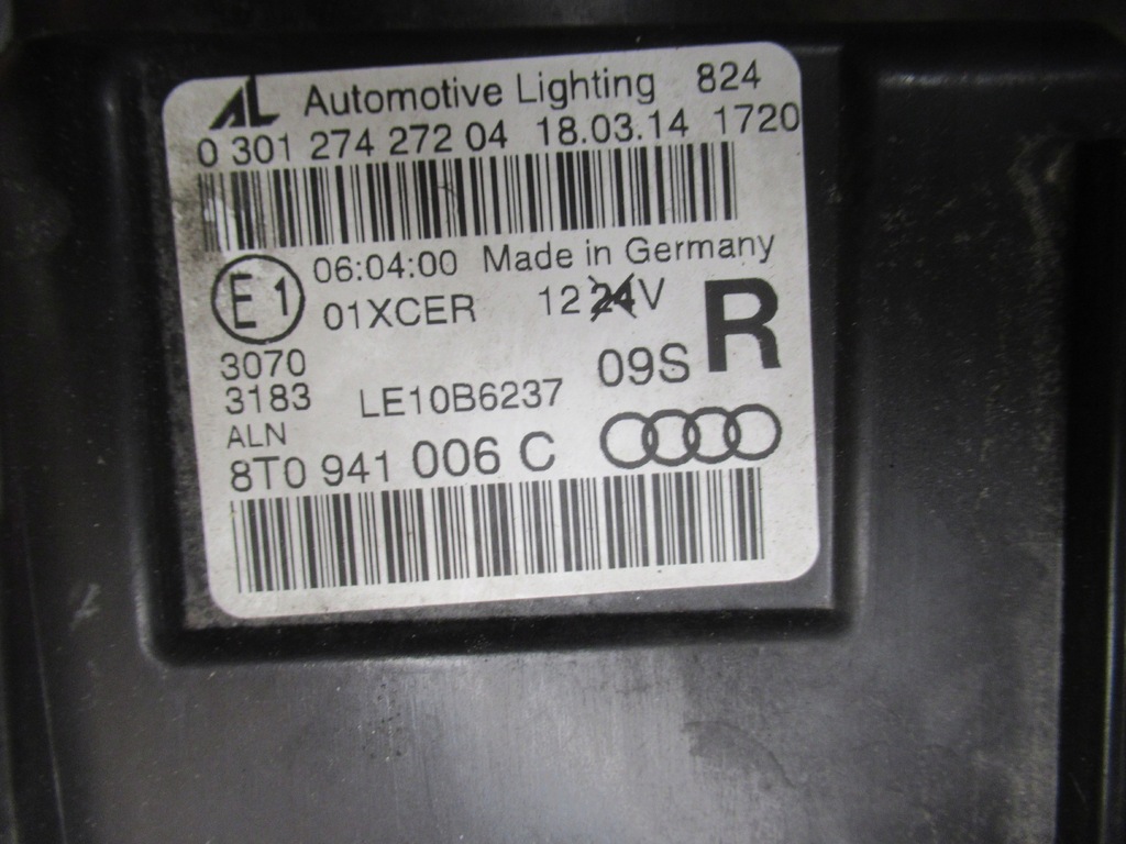 фото №15, Audi a5 8t b8 11- лампа права некерована bi ксенон bi-xenon kompl 8t0941006c