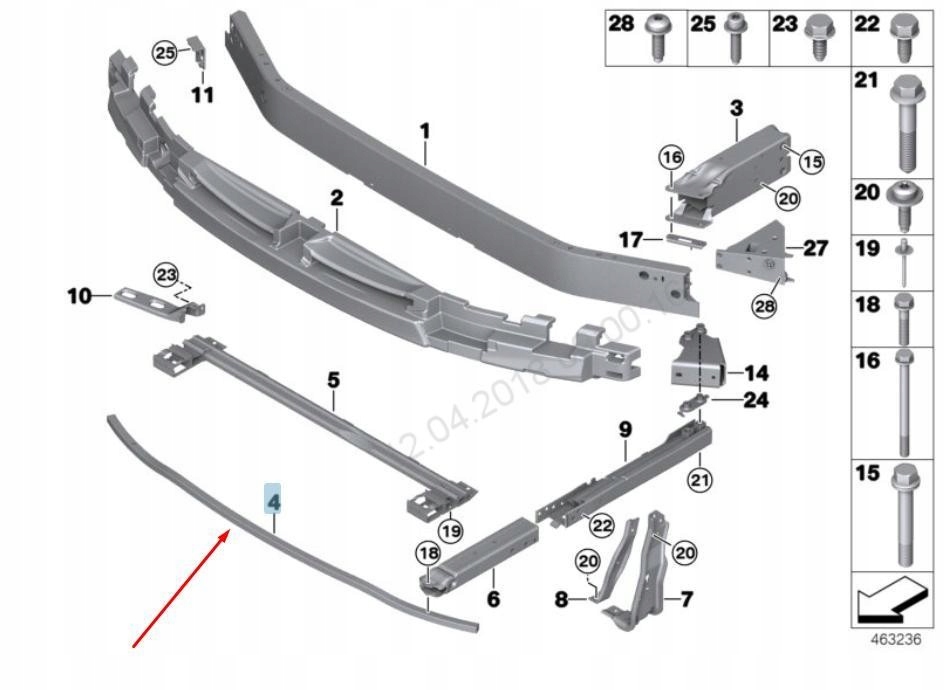 фото №7, Монтаж бампера перед нижний bmw 2 f45 f46 x1 f48 f39 оригинальный