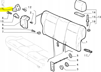 фото №10, Кронштейн спинка задняя fiat punto оригинальный номер 46995041