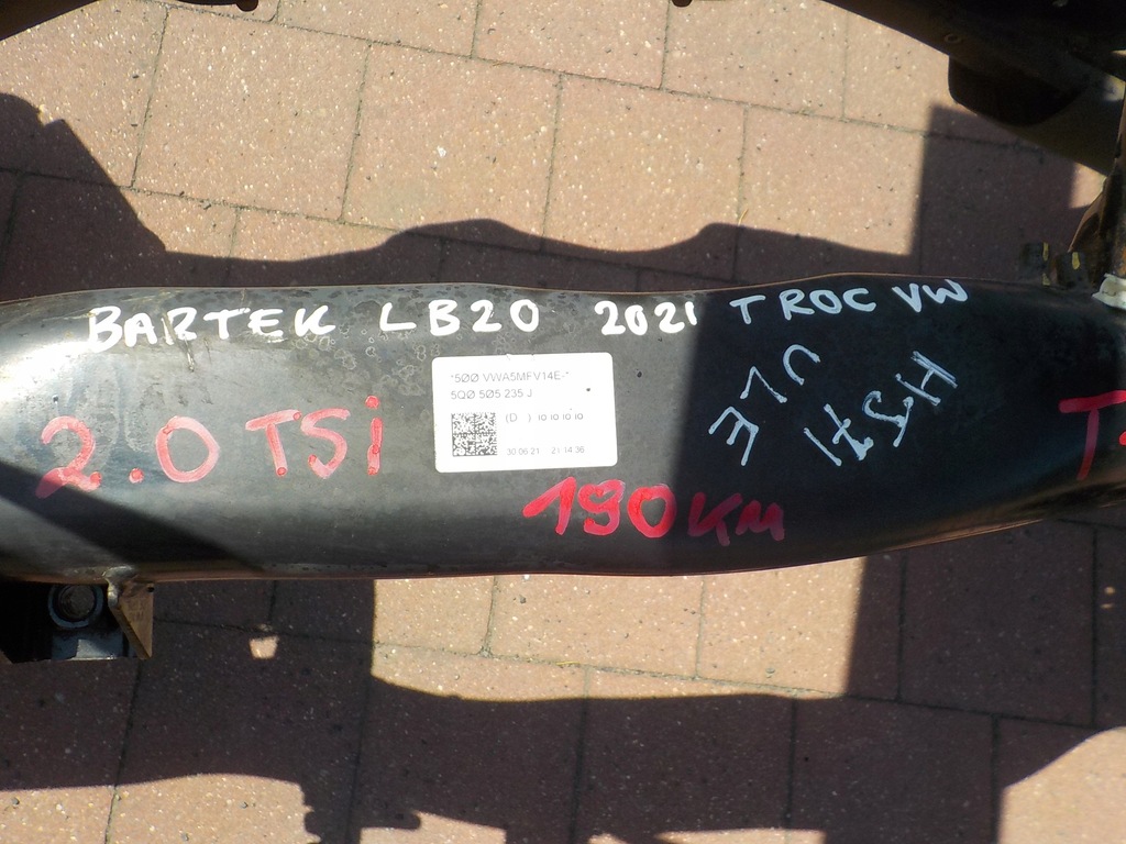 фото №8, Vw t-roc 22r 2.0 tfsi 190km подрамник подвеска задняя полный 5q0505235j