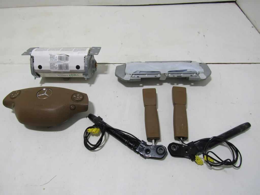 фото №11, Mercedes s w221 221 панель приладів приладова панель  pulpit подушка безпеки натягувач коричневий