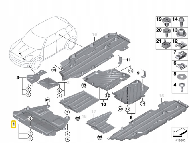 фото №4, Motorraumabschirmung bmw mini countryman r60 paceman r61 2010 2016